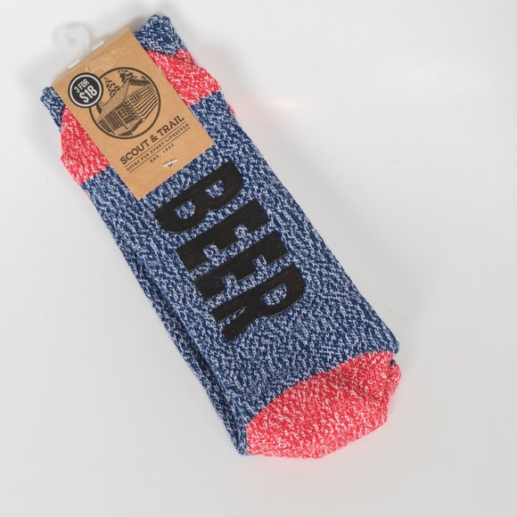 NWT BEER ME - NAVY/RED/BLACK socks - Picture 3 of 4